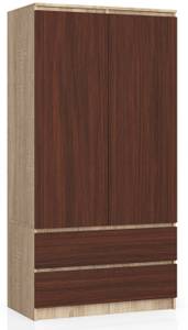 Armoire S90 2T 2S CLP Imitation chêne de Sonoma - Imitation wengé