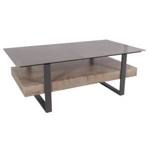 Couchtisch L88 Grau - Kunststein - Holzwerkstoff - Metall - Holz teilmassiv - 120 x 43 x 60 cm