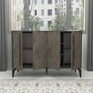 Sideboard Majör Betonoptik 4 Türig Beige - Grau - Holzwerkstoff - 140 x 95 x 35 cm