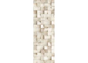 Poster 3D Holzoptik Beige - Naturfaser - Textil - 90 x 270 x 270 cm