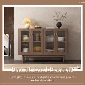 Sideboard Eurynom Ⅲ Braun - Holzwerkstoff - Metall - Massivholz - Holzart/Dekor - 40 x 82 x 120 cm