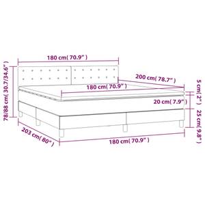 Boxspringbett 3017268-21 Hellgrau - Breite: 180 cm