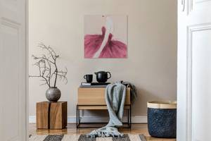 Bild handgemalt Leidenschaftlicher Tanz Pink - Massivholz - Textil - 80 x 80 x 4 cm