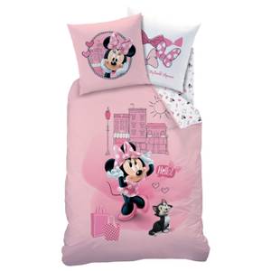 Bettwäsche Disney's Minnie Mouse Biber Pink - Weiß - Textil - 135 x 200 x 1 cm