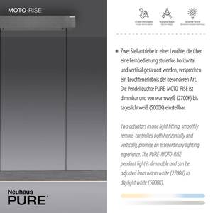 LED Pendellampe PURE MOTO-RISE Grau - Metall - 120 x 240 x 120 cm