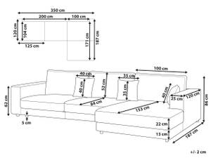 Ecksofa LOFOTEN Schwarz - Grau - Hellgrau - Armlehne davorstehend rechts - Ecke davorstehend links