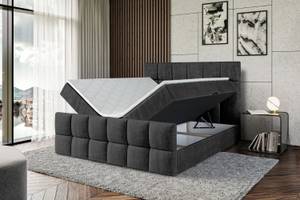 Boxspringbett RICAR-Z Schwarz - Breite: 140 cm - H3