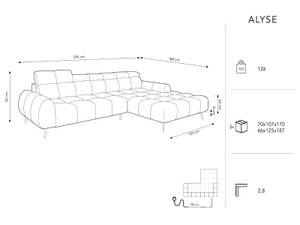 elektrisches Ecksofa ALYSE 5 Sitzplätze Schwarz