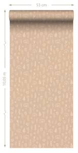 Tapete Blumenmuster 7353 Orange - Naturfaser - Textil - 53 x 1005 x 1005 cm