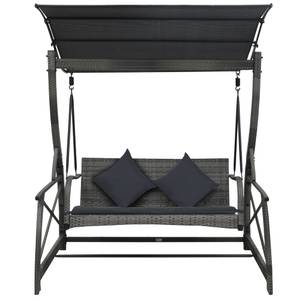 Hollywoodschaukel Grau - Polyrattan - 167 x 178 x 167 cm