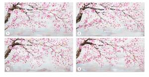 Acrylbild handgemalt Ode an den Frühling Pink - Massivholz - Textil - 120 x 60 x 4 cm