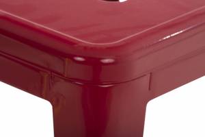 Tabouret bas Armin Lot de 4 Rouge