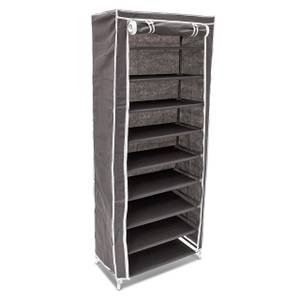 Armoire à chaussures en tissu pliante Anthracite - Blanc