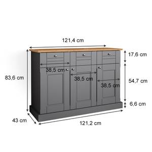 Commode avec tiroirs Bergamo 37960 Gris