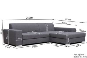 Ecksofa MISTRO Gelb - Ecke davorstehend links