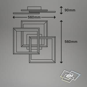 CCT LED Deckenleuchte,alu-chrom, 3xLED 56 x 9 x 56 cm