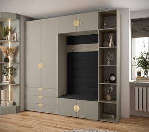 Garderobe Inova 4 Z10 Schwarz - Gold - Grau - Gold