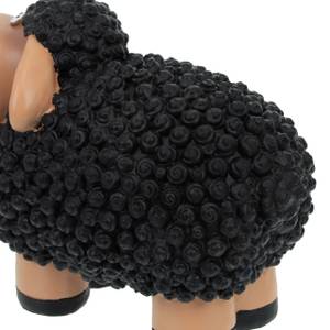 Figurine de jardin mouton Noir - Marron - Matière plastique - Pierre - 21 x 16 x 13 cm