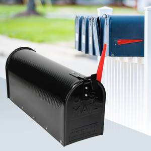 Briefkasten US Mailbox Schwarz Schwarz - Metall - 17 x 23 x 48 cm