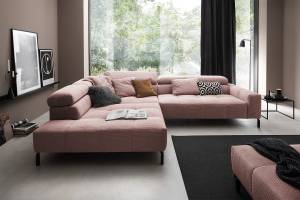 Ecksofa OHIO Pink - Armlehne davorstehend links - Ecke davorstehend links