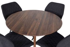 Essgruppe Plaza 26 (5-teilig) Schwarz - Massivholz - 100 x 75 x 100 cm