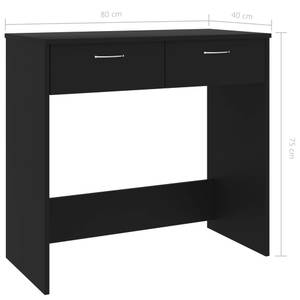 Bureau Noir - Bois manufacturé - Bois massif - 80 x 75 x 80 cm