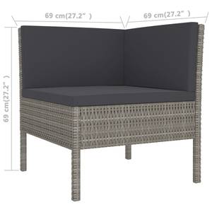 Garten-Sofagarnitur (6-teilig) 3094590 69 x 69 x 69 cm - Metall - Rattan