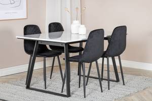 Essgruppe Estelle 44 (5-teilig) Schwarz - Massivholz - 90 x 75 x 140 cm