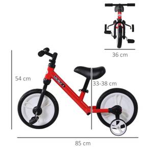 Kinder Balancefahrrad 370-091RD Hochglanz Rot