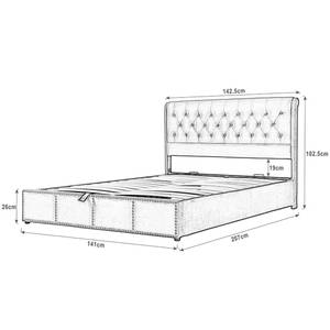 Phoebe Ⅰ lit rembourré Largeur : 141 cm