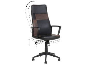 Chaise de bureau DELUXE Noir - Marron - Cuir synthétique - 64 x 117 x 64 cm