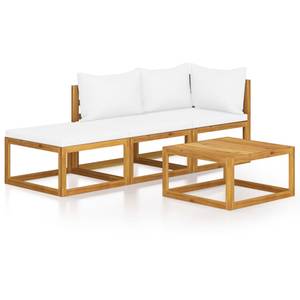 Garten-Lounge-Set (4-teilig) 3009697-27 Weiß - Massivholz - Holzart/Dekor - 68 x 29 x 68 cm