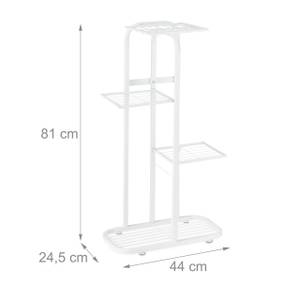 Étagère à plantes en métal 4 étages Blanc