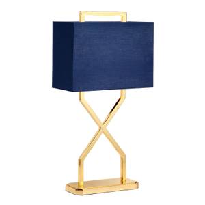 Lampe de chevet COALDRA Bleu - Doré - Métal - Textile - 17 x 67 x 35 cm