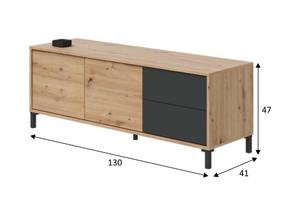 Kommode Arecibo Braun - Holzwerkstoff - 130 x 47 x 41 cm