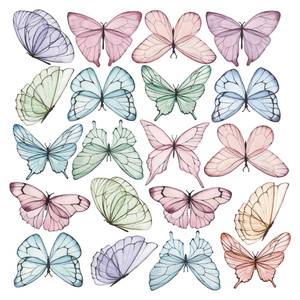 Schmetterlinge Aquarell Pastell Set 100 x 100 cm