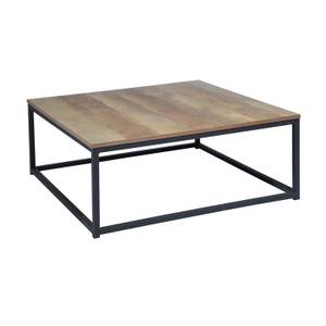 Table basse carré bois Marron - En partie en bois massif - 80 x 34 x 80 cm