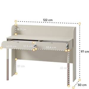 Schreibtisch CATTA Weiß - Holzwerkstoff - 122 x 97 x 50 cm