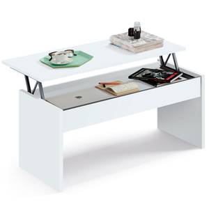 Table Basse Salon Opal Bas BRI-1033 Blanc - Bois manufacturé - Matière plastique - 100 x 47 x 50 cm