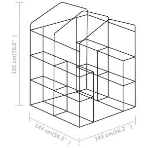 Gewächshaus 48167 Grün - Kunststoff - 143 x 195 x 143 cm