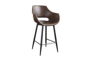 Tabouret de bar ZAJA en similicuir Marron foncé