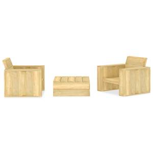 Garten-Sofagarnitur Braun - Massivholz - Holzart/Dekor - 75 x 31 x 75 cm