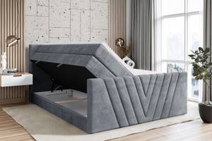 Boxspringbett ERNINA-Z KING Hellgrau - Breite: 200 cm