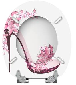 WC-Sitz mit Absenkautomatik Schuh Pink - Holzwerkstoff - 38 x 6 x 47 cm