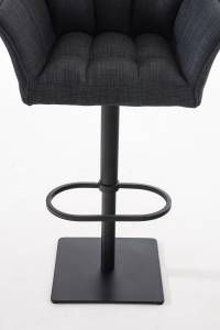 Tabouret de bar Damaso Gris lava - Noir