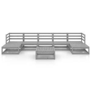 Garten-Lounge-Set (8-teilig) 3009737-1 Grau - Massivholz - Holzart/Dekor - 70 x 30 x 70 cm