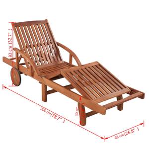 Sonnenliege und -tisch 42594 Braun - Massivholz - Holzart/Dekor - 68 x 83 x 200 cm