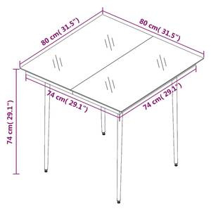 Garten-Essgruppe (3-teilig) 3099721 Braun - Metall - 80 x 74 x 80 cm