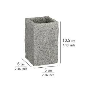 Wenko Zahnputzbecher Becherhalter Granit Grau - Keramik - 6 x 11 x 6 cm