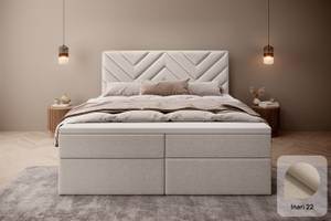 Boxspringbett CHEVRON mit Bettkasten Beige - Breite: 140 cm - H3